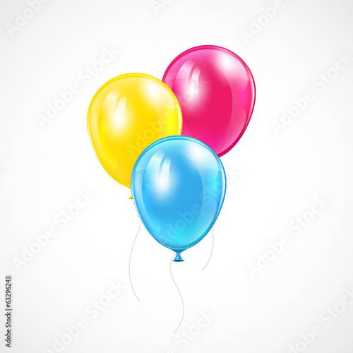 Three colored balloons