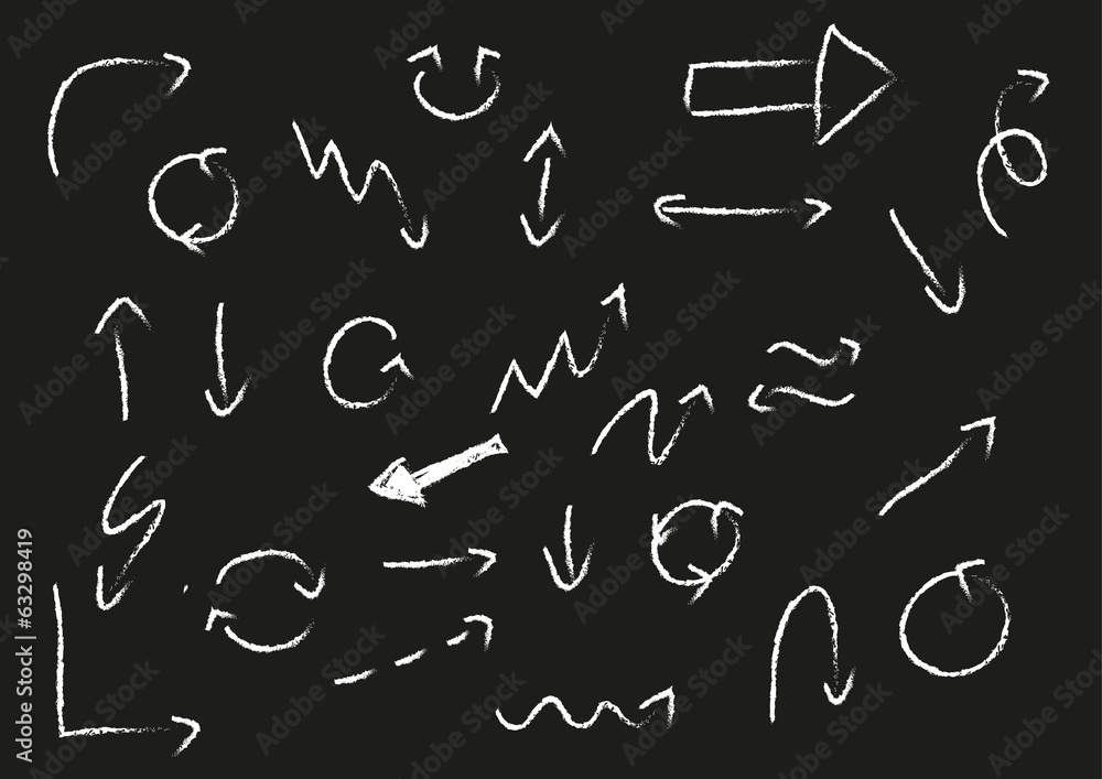 Chalk arrows set Chalk arrows set