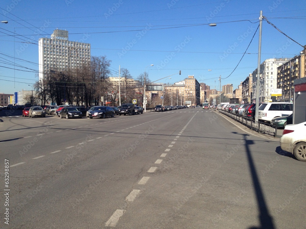 Wide city road, Moscow