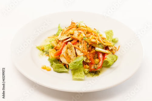 vegetable salad with chips
