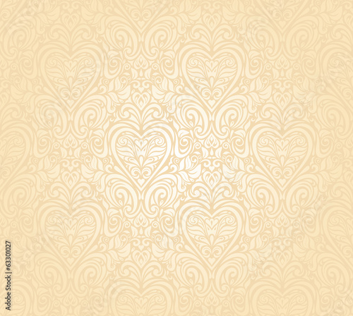 gentle peach seamless wedding floral  background