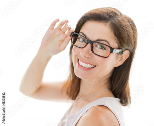 confident woman  wearing stylish glasses