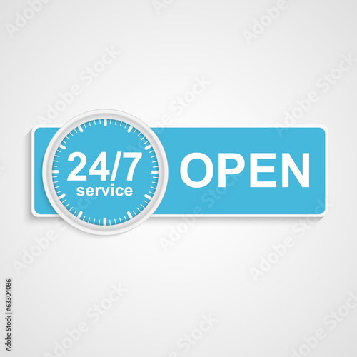 24 hours 7 days customer service icon.