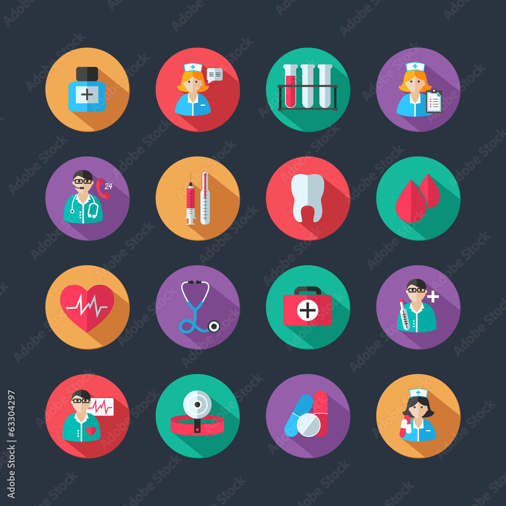 Medical icons and doctor avatars set Medical icons and doctor avatars set