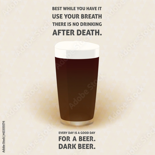 No drinking after death - dark beer illustration