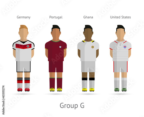 Football teams. Group G - Germany, Portugal, United States