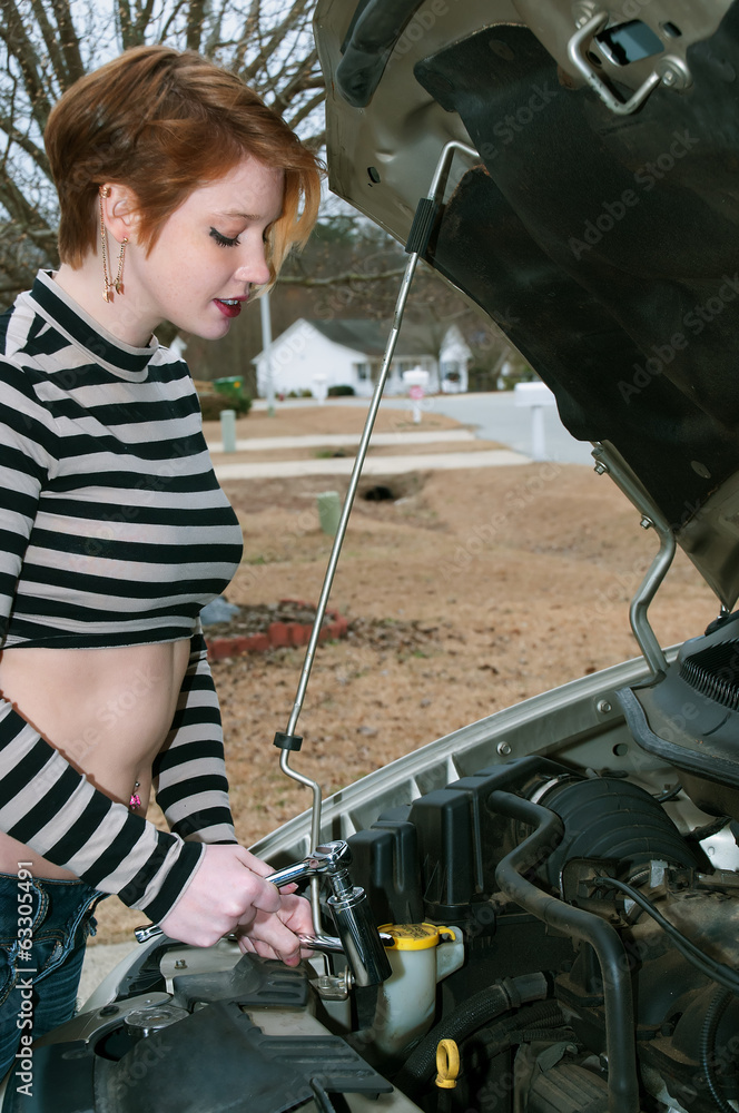 Woman auto mechanic