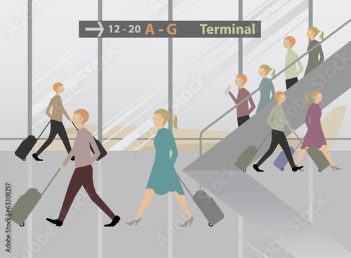 Terminal Airport cartoon vector background