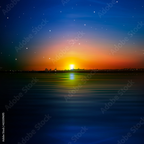 abstract background with silhouette of city