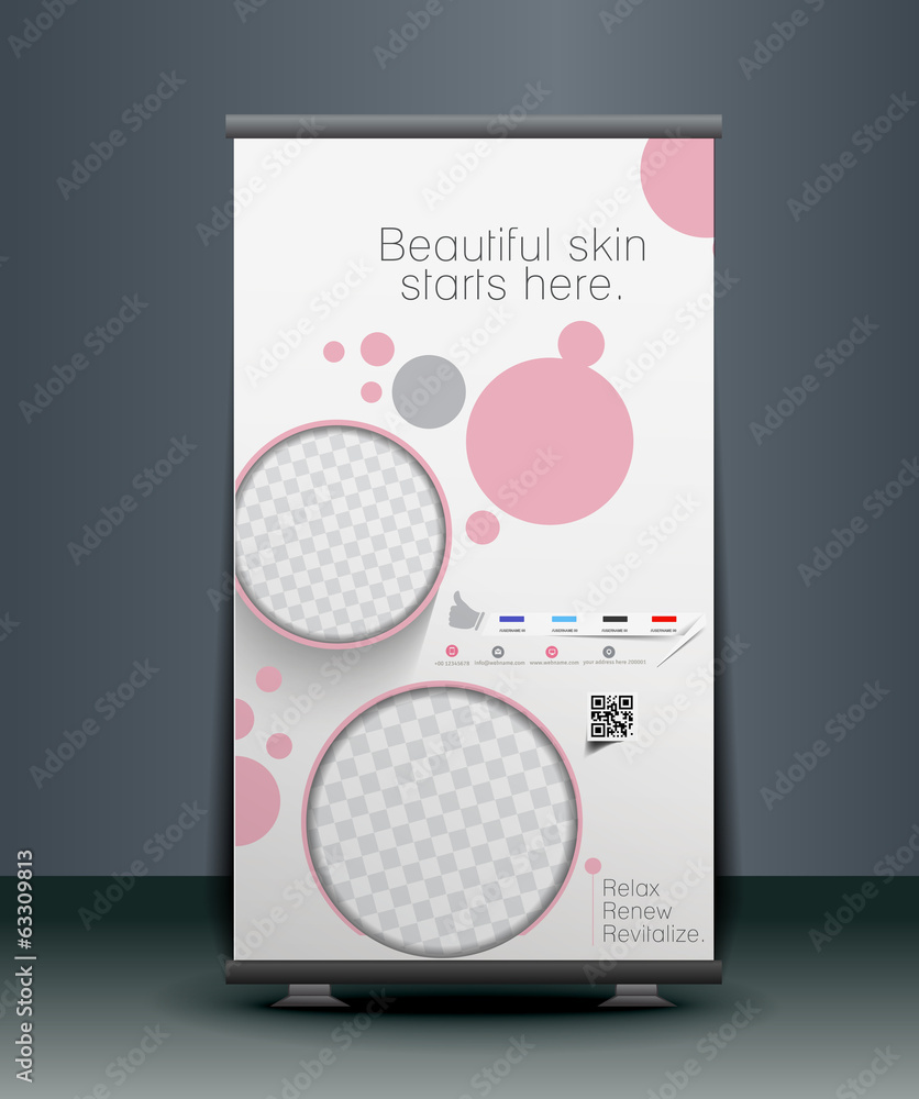 Beauty Care Salon Roll Up Banner Design - obrazy, fototapety, plakaty 