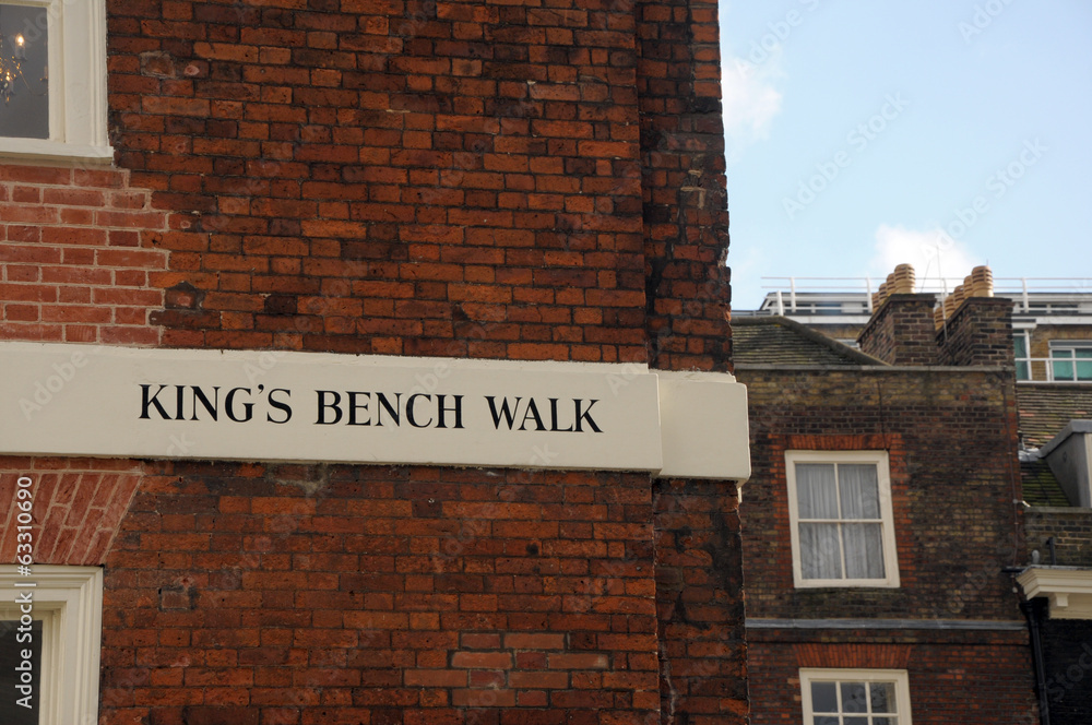 Naklejka premium Kings Bench Walk, Inner Temple, Inns of Court, London
