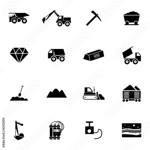 Vector Black  Mining Icons Set