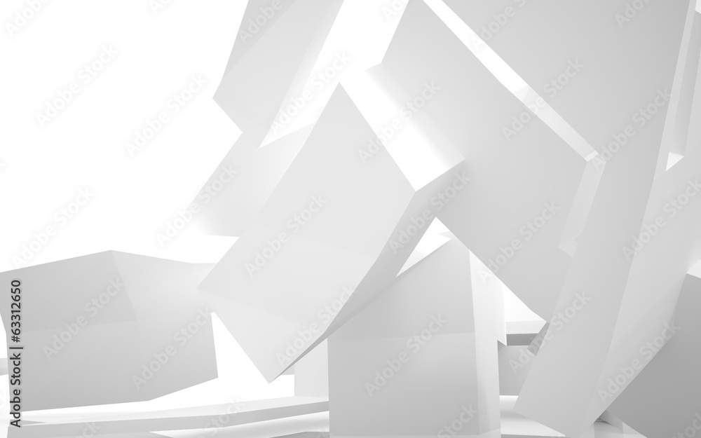 Fototapeta premium Architektura abstrakcyjna. streszczenie biały budynek na białym tle