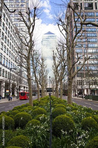 LONDON, UK - CANARY WHARF, MARCH 22, 2014  West India Avenue