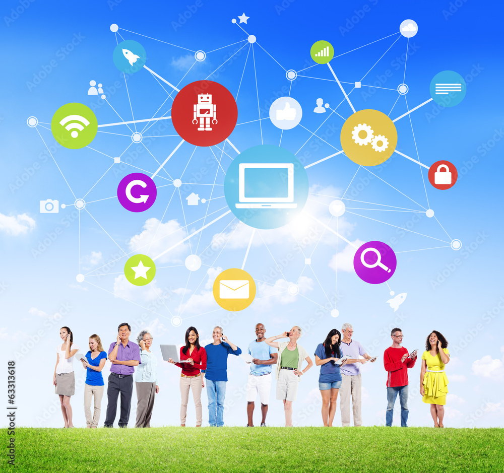 Multi-Ethnic People Social Networking Icons Multi-Ethnic People Social Networking Icons