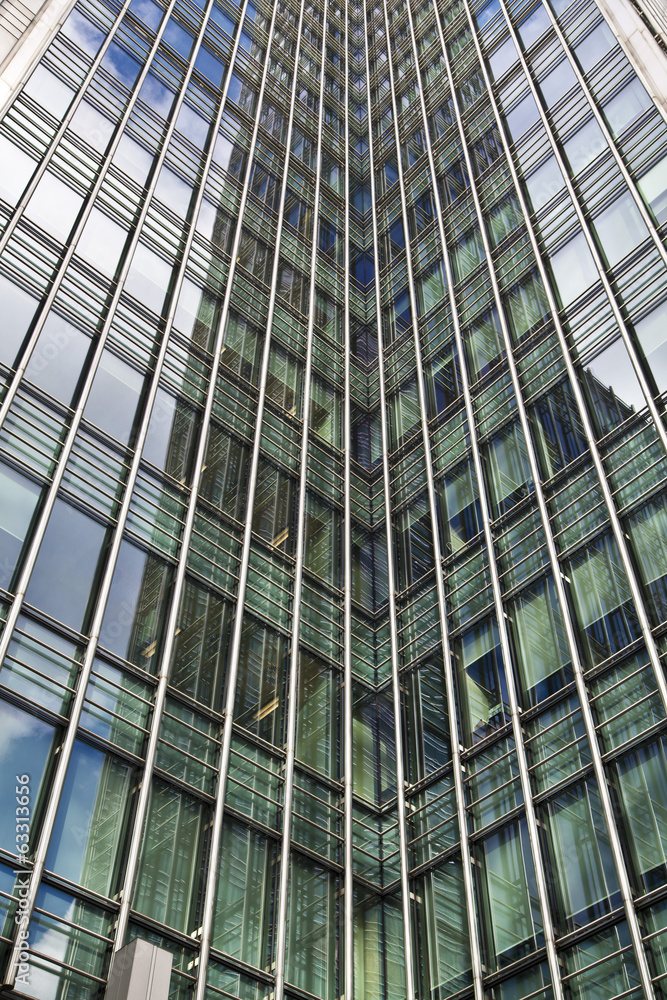 LONDON, UK - CANARY WHARF, MARCH 22, 2014  Modern glass building