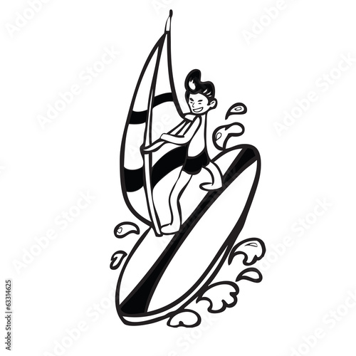 Man playing wind surf