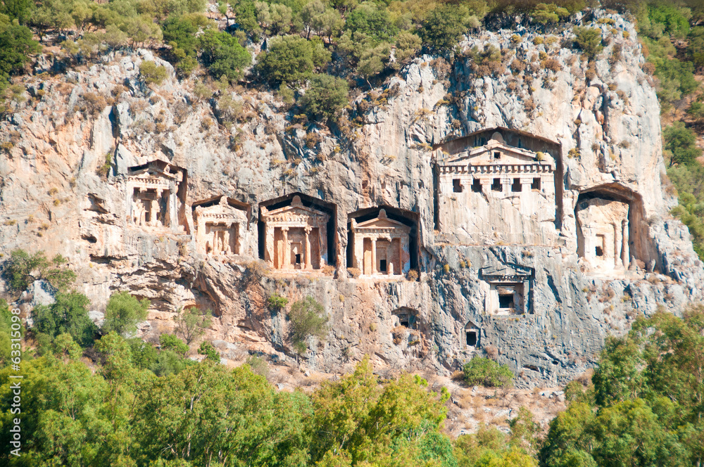 Turkish  Lycian tombs  - ancient necropolis in the mountains