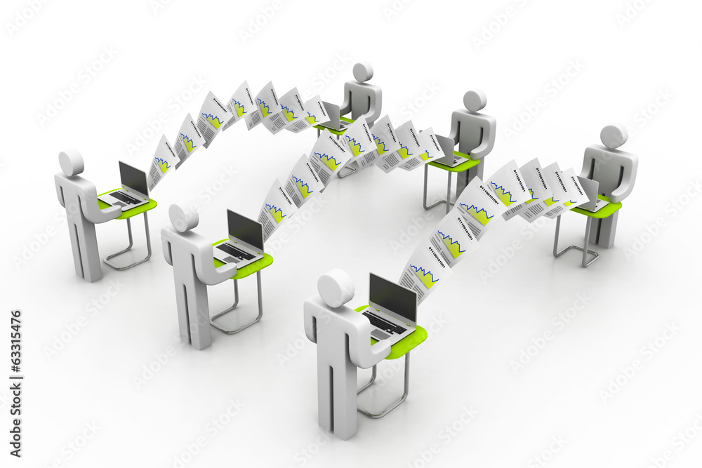Computer network with data sharing Computer network with data sharing