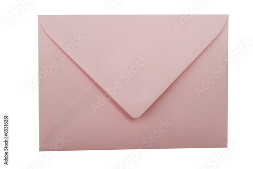 Pink envelope isolated on white