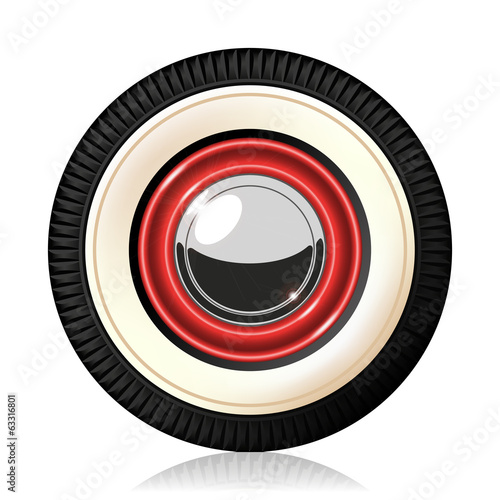 Retro car wheel.