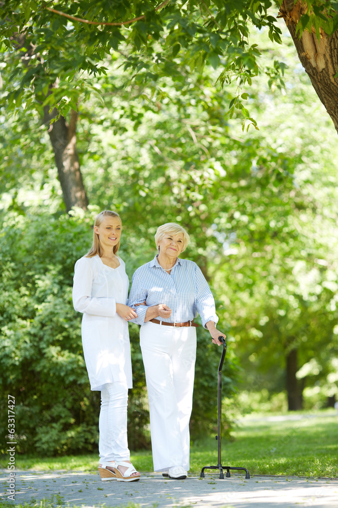 Walking with patient Walking with patient