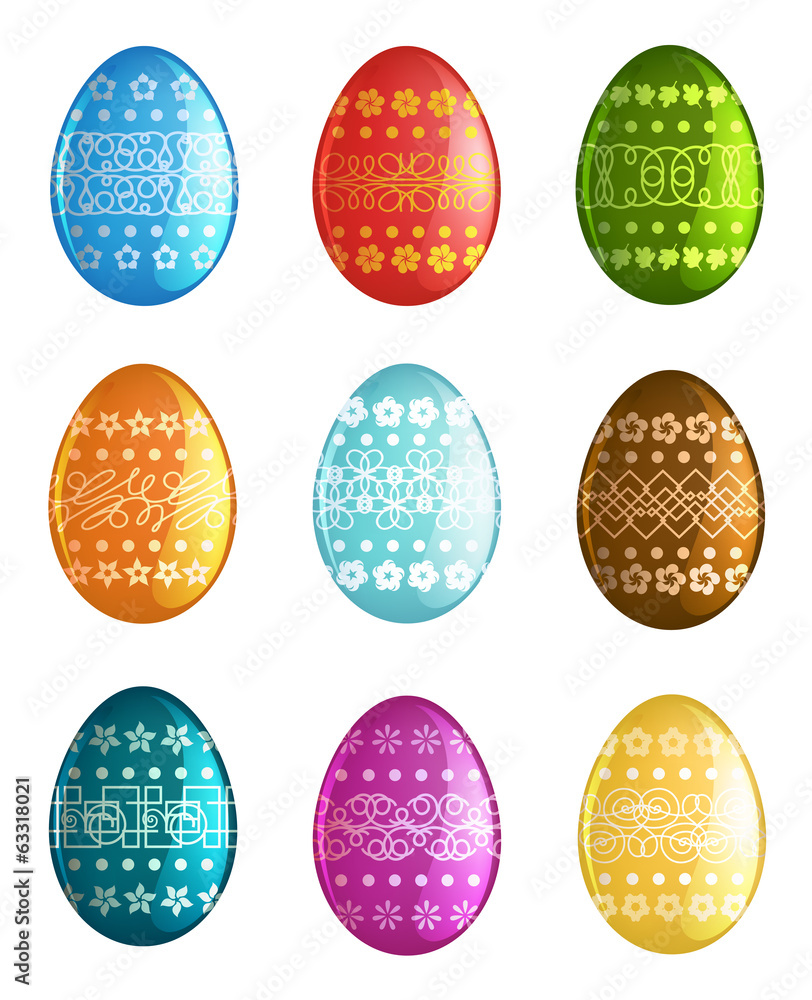 Easter eggs on white background Easter eggs on white background
