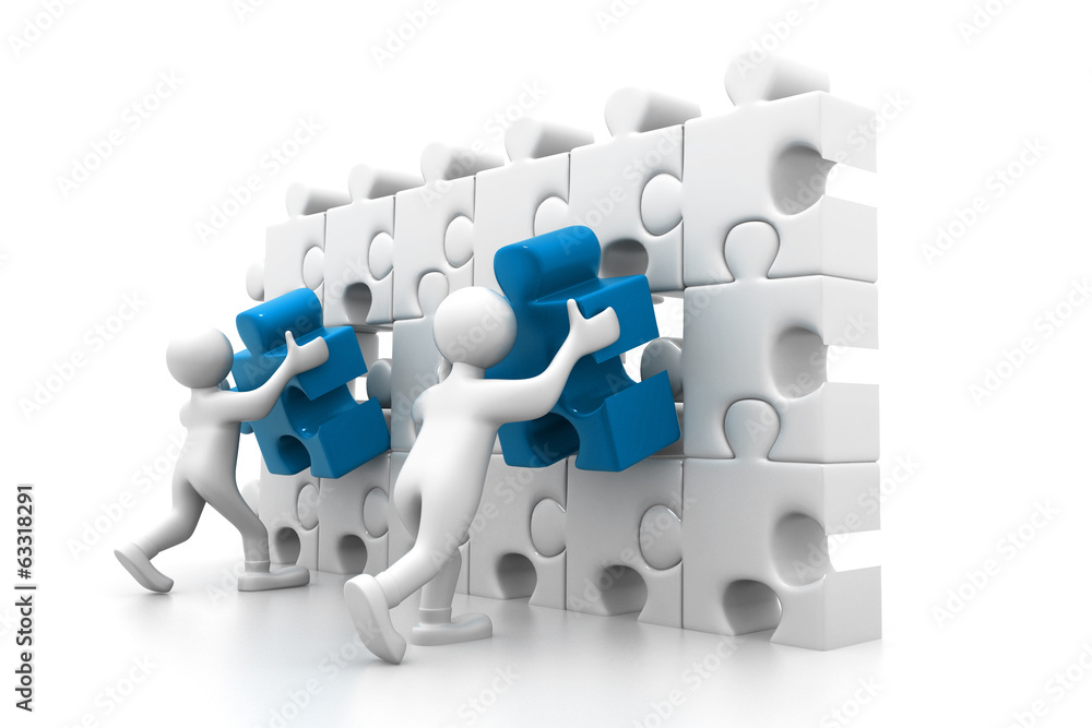 People arranging the important part People arranging the important part