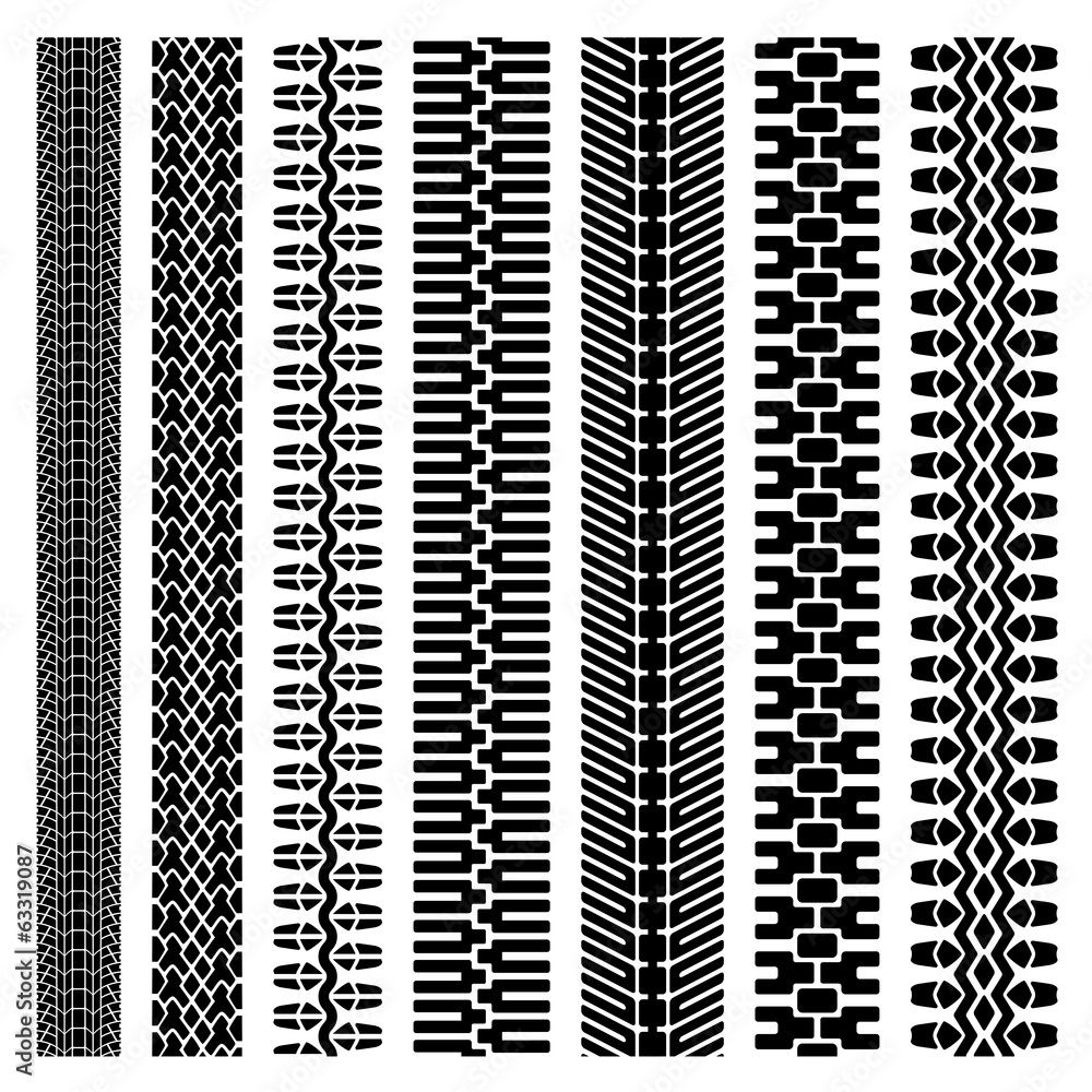 vector  detailed tyre track prints