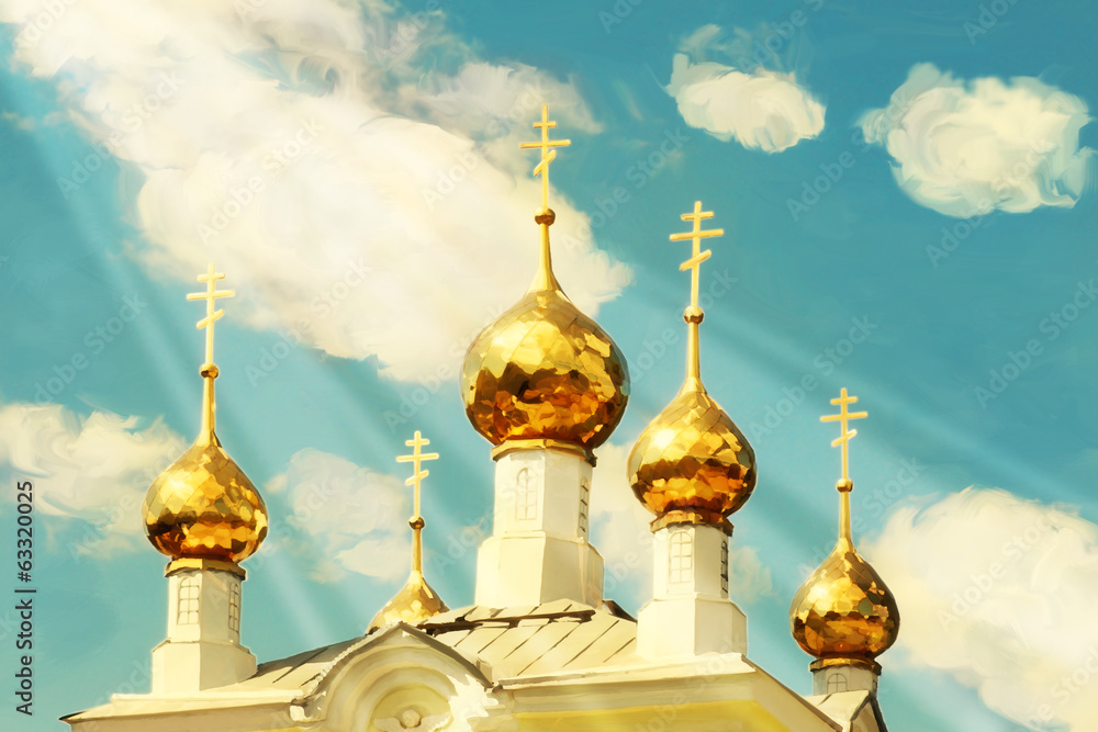 Church domes against the sky
