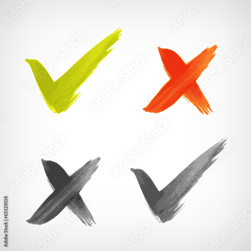 Brushed vector check mark sing / icon