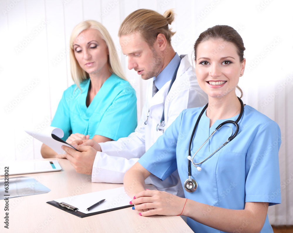 Medical team during meeting in office Medical team during meeting in office