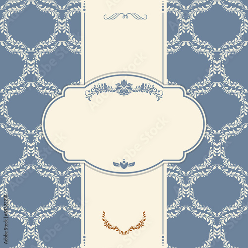 Vintage background, antique greeting card