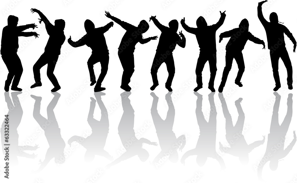 Dancing men silhouettes Stock ベクター | Adobe Stock