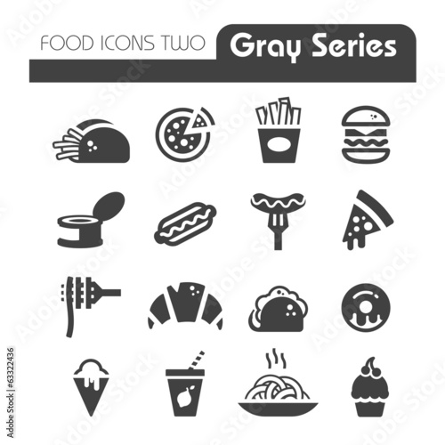 Fast Food Icons gray series