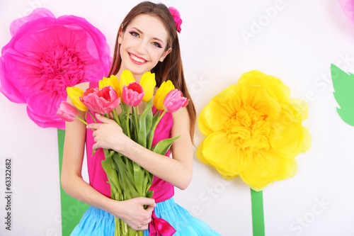 Beautiful young woman with ...