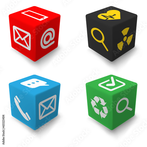Contact and info cubes set