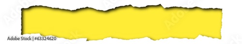Torn paper with yellow space for text isolated
