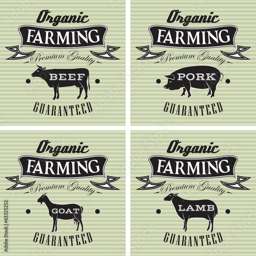 icons pig, cow, sheep, goat