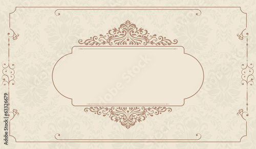 invitation with victorian ornaments and vintage frame