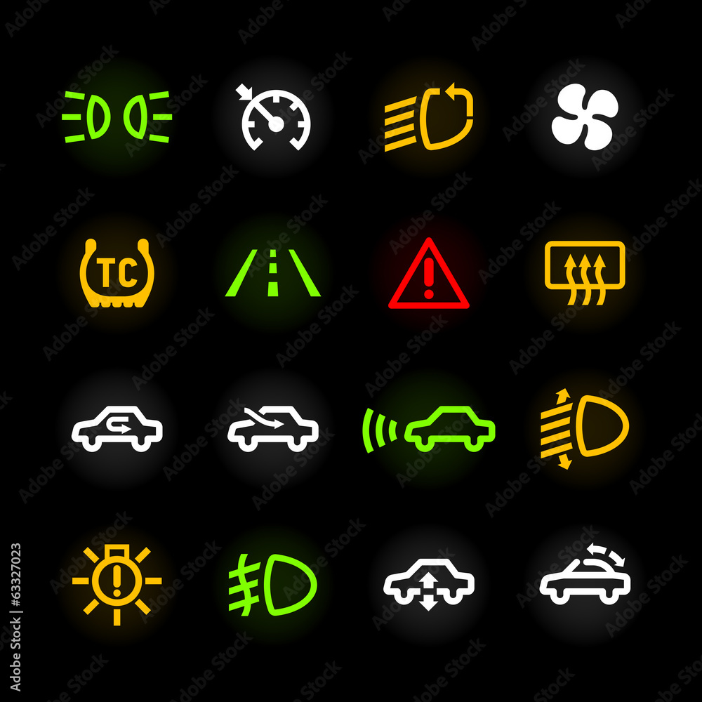 Car dashboard lights Stock Vector Adobe Stock