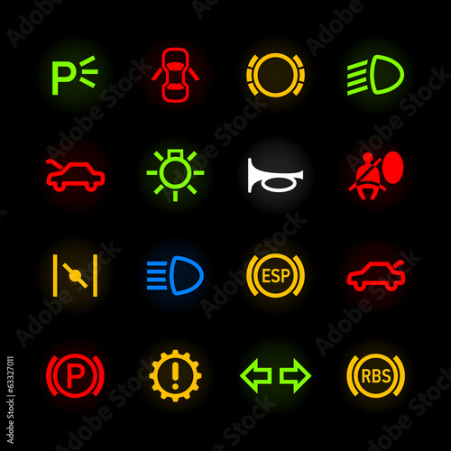 Car dashboard lights