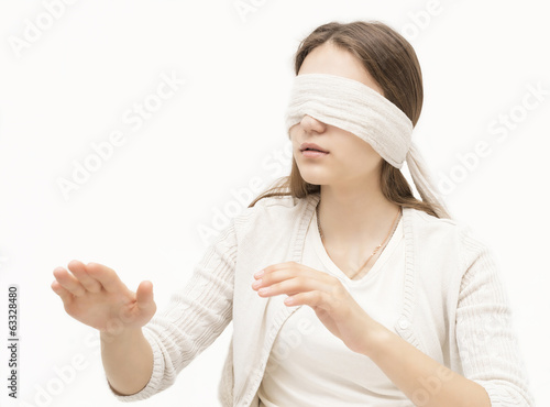 girl blindfolded