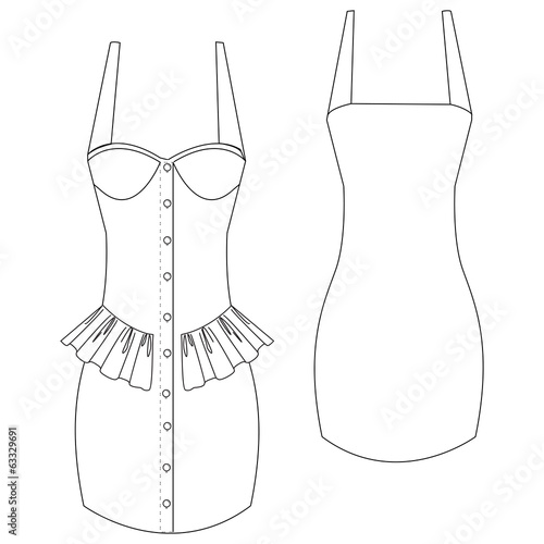 Frilled bustier dress