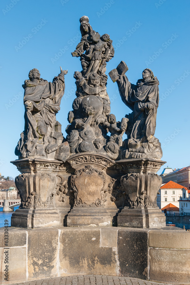 Sculpture on Charles bridge in Prague, Czech Republic