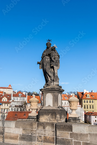Sculpture on Charles bridge in Prague, Czech Republic