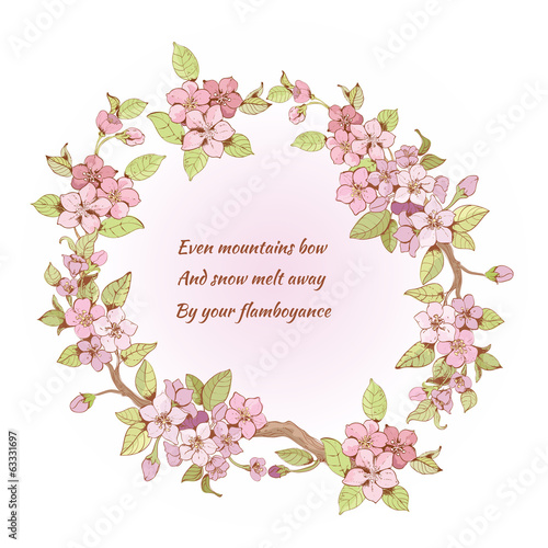 Cherry frame with poem