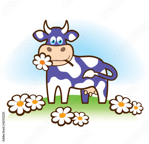 Funny cow in Milka style
