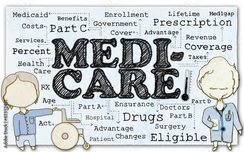 Medicare on Paper with Clipping Path