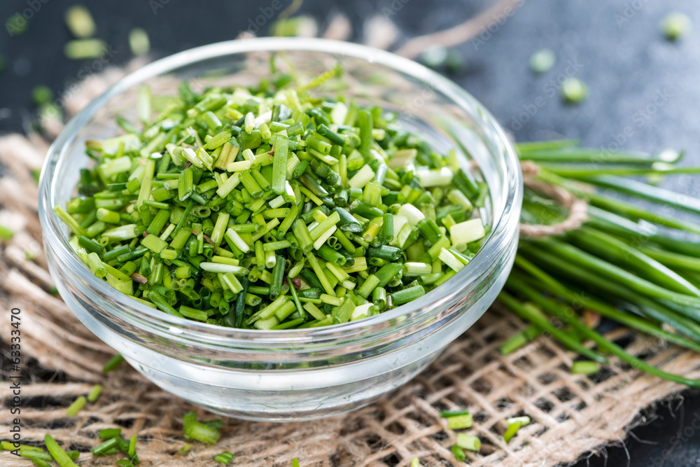 Bowl with fresh cutted Chives Bowl with fresh cutted Chives
